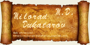 Milorad Dukatarov vizit kartica